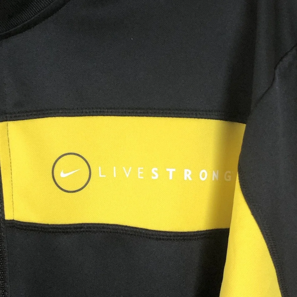 Nike Livestrong Dri-FIT Full Zip Track Jacket Men's M Black Yellow Workout